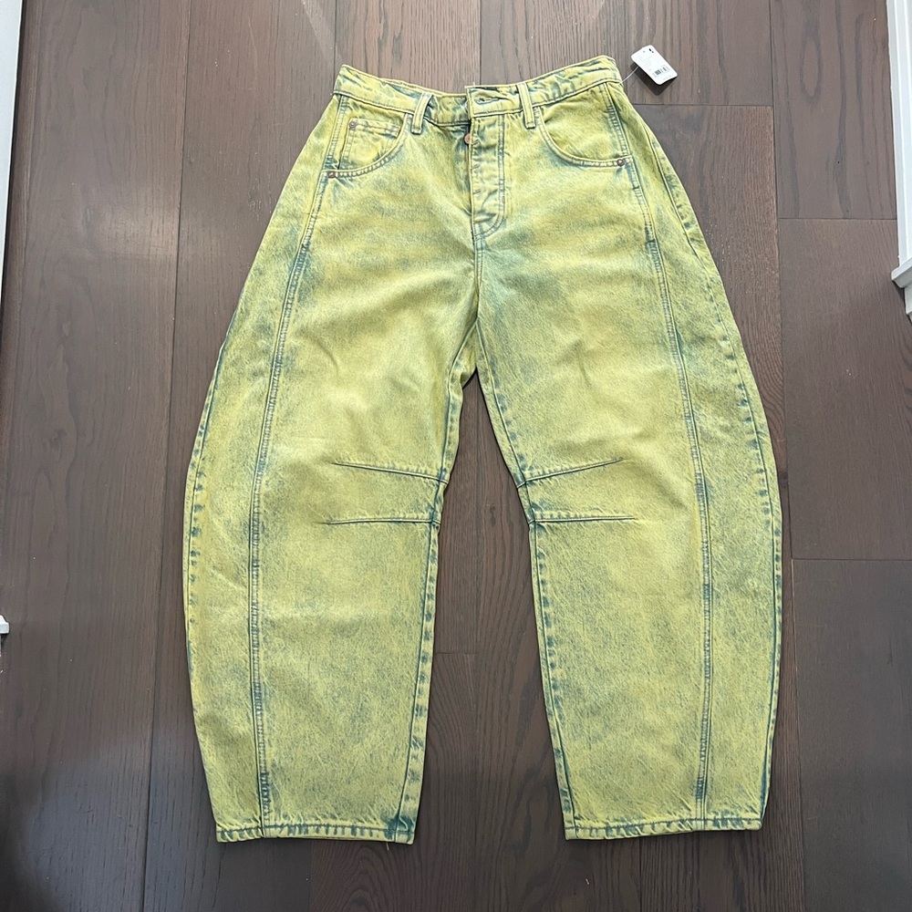 We The Free Good Luck Mid-Rise Barrel Jeans